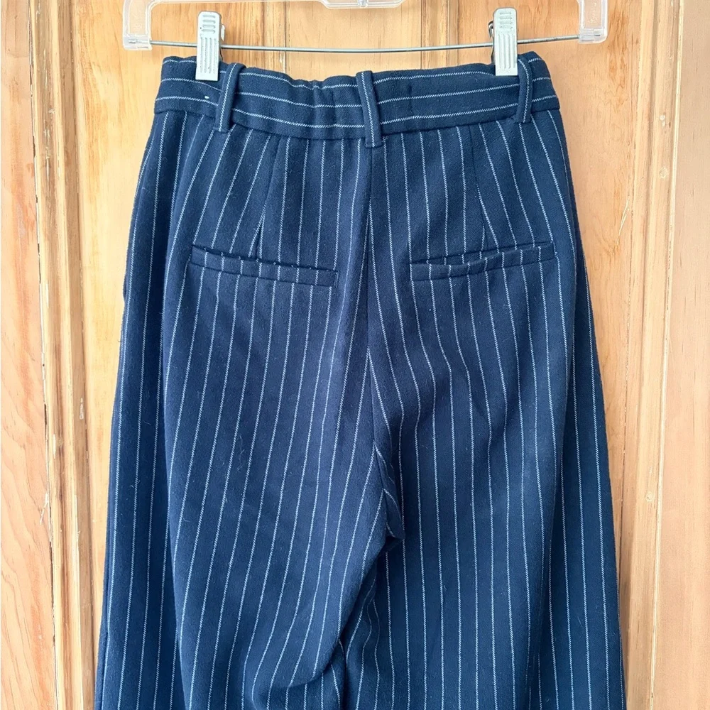 Abercrombie & Fitch navy pinstripe pant XXS short petite - Picture 2 of 4